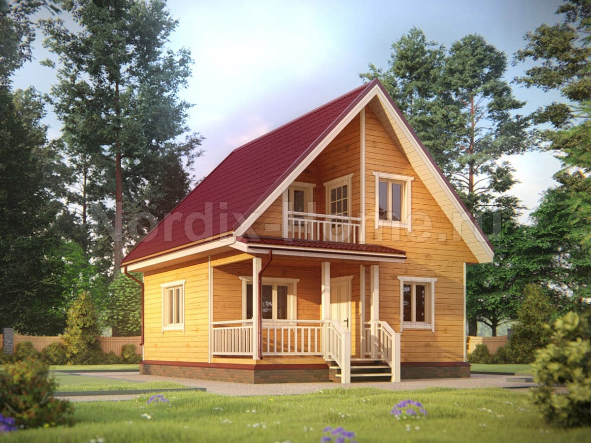 Проект каркасного дома Oslo, классика 73,5 м2, 1,5 этажа, 3 спальни